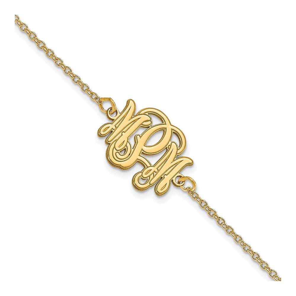 10K Yellow Gold Personalized Monogram Bracelet