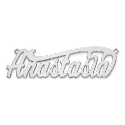 10K White Gold Name Plate Pendant – view 4