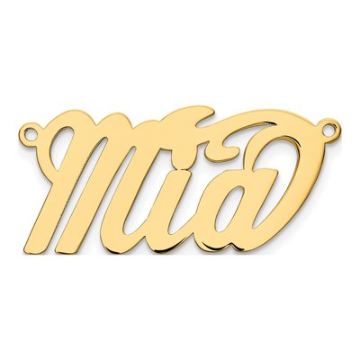10K Yellow Gold Personalized Name Plate Pendant – view 2