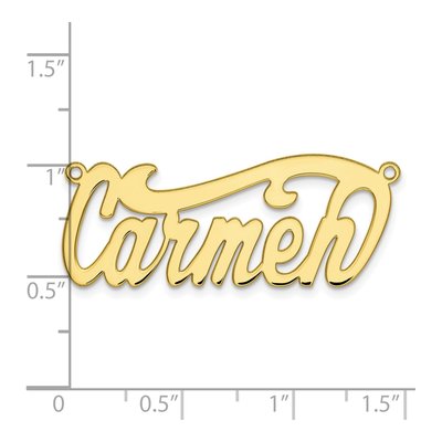 10K Yellow Gold Personalized Name Plate Pendant – view 3