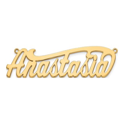 10K Yellow Gold Personalized Name Plate Pendant – view 4