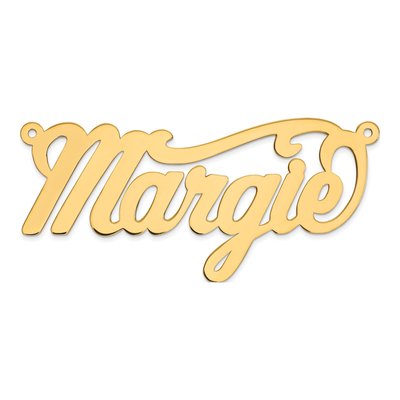 10K Yellow Gold Personalized Name Plate Pendant