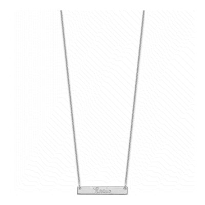 10K White Gold Personalized Bar Necklace – view 2