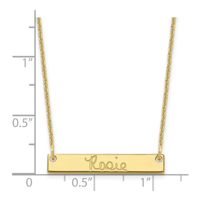 10K Yellow Gold Personalized Signature Bar Necklace – view 3