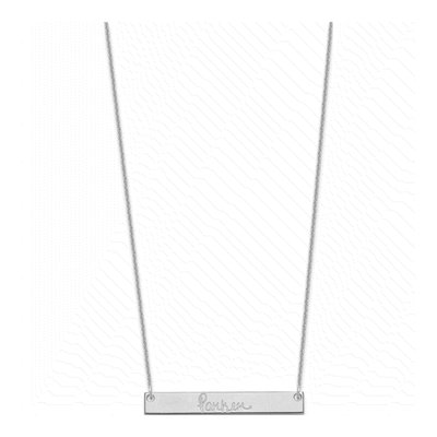 10K White Gold Personalized Bar Necklace – view 2