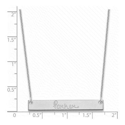 10K White Gold Personalized Bar Necklace – view 3