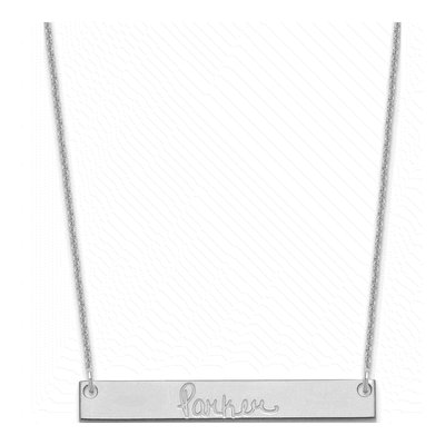 10K White Gold Personalized Bar Necklace