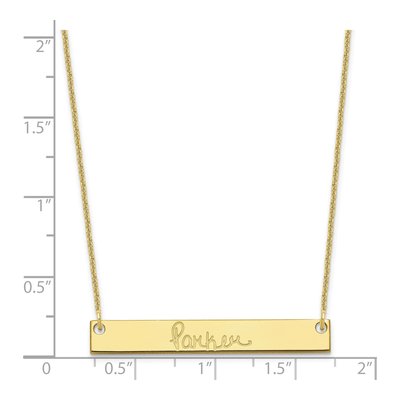 10K Yellow Gold Personalized Bar Necklace – view 3