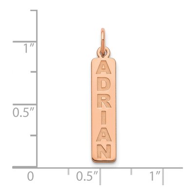 10K Rose Gold Personalized Bar Pendant – view 2