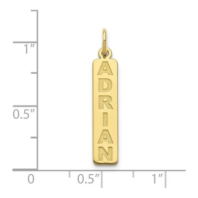 10K Yellow Gold Personalized Bar Pendant – view 2