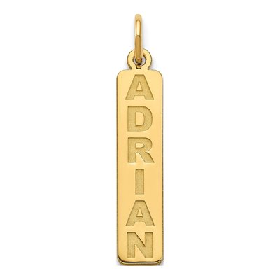 10K Yellow Gold Personalized Bar Pendant