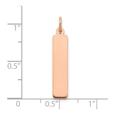 10K Rose Gold Medium Vertical Blank Bar Charm – view 2