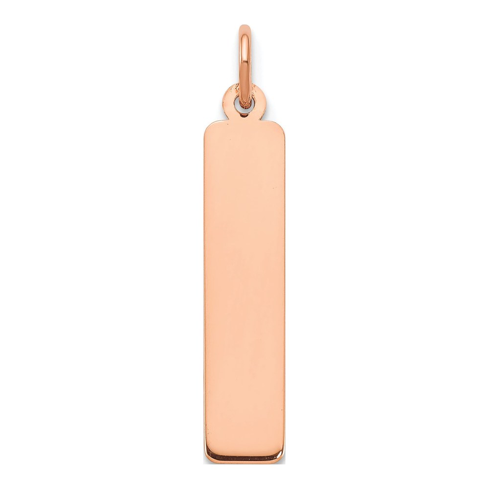 10K Rose Gold Medium Vertical Blank Bar Charm