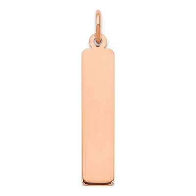 10K Rose Gold Medium Vertical Blank Bar Charm