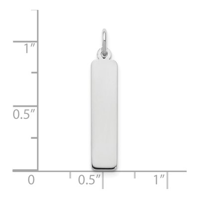10K White Gold Medium Blank Bar Charm – view 2