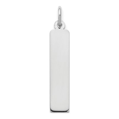10K White Gold Medium Blank Bar Charm