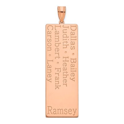 10K Rose Gold Personalized Family Name Pendant – view 2