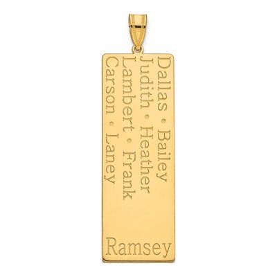 10K Yellow Gold Personalized 8-Name Family Pendant – view 2