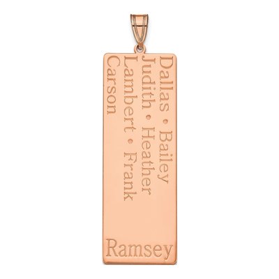 10K Rose Gold Personalized 7-Name Family Pendant – view 2