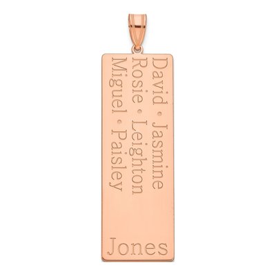 10K Rose Gold Personalized 6-Name Family Pendant – view 2