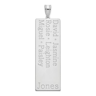 10K White Gold 6-Name Family Pendant – view 2