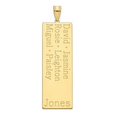 10K Yellow Gold Personalized 6-Name Family Pendant – view 2