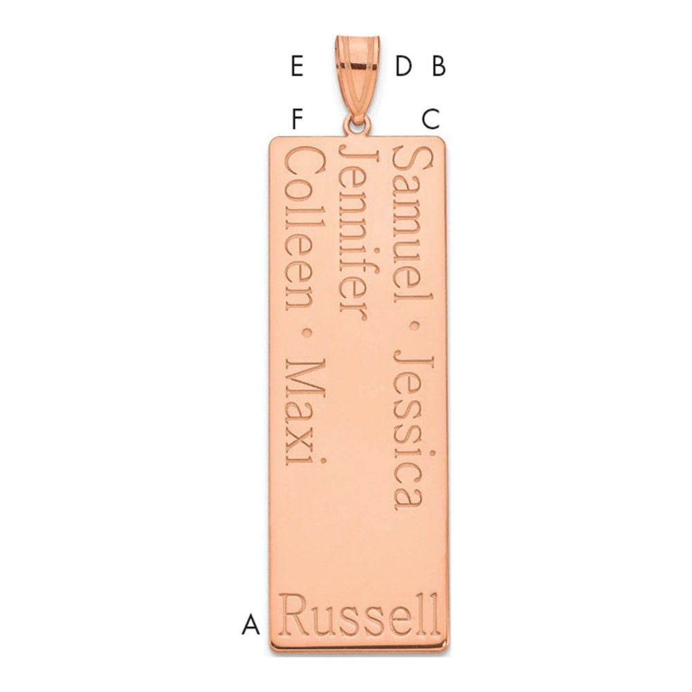 10K Rose Gold 5-Name Family Pendant