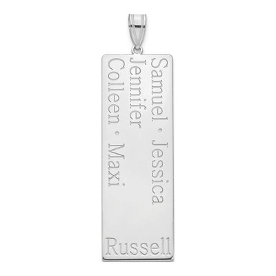 10K White Gold 5-Name Family Pendant – view 2