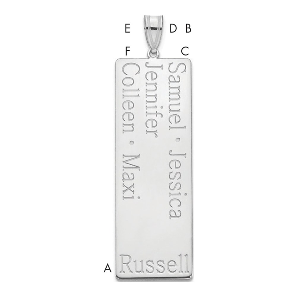 10K White Gold 5-Name Family Pendant