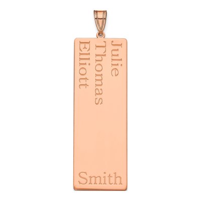 10K Rose Gold 3-Name Family Pendant – view 2