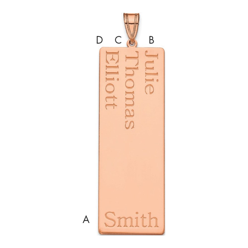 10K Rose Gold 3-Name Family Pendant