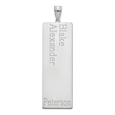 10K White Gold Personalized 2-Name Family Pendant – view 2