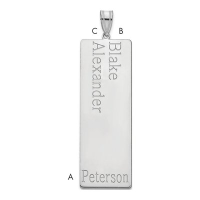 10K White Gold Personalized 2-Name Family Pendant