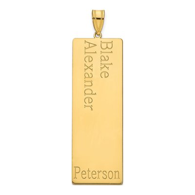 10K Yellow Gold 2-Name Family Pendant – view 2