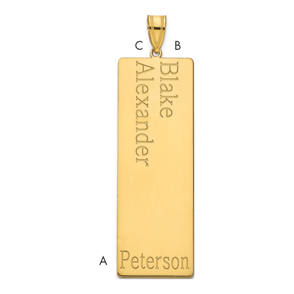 10K Yellow Gold 2-Name Family Pendant