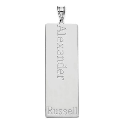 10K White Gold Personalized Name Pendant – view 2