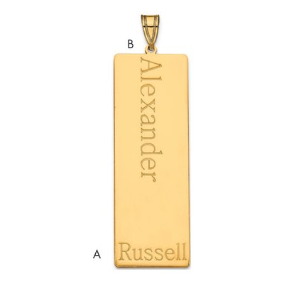 10K Yellow Gold Personalized Family Name Pendant