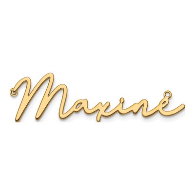 10K Yellow Gold Personalized Name Plate Pendant