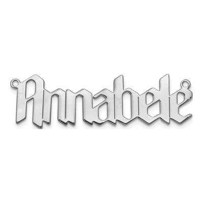 10K White Gold Personalized Name Plate Pendant – view 4