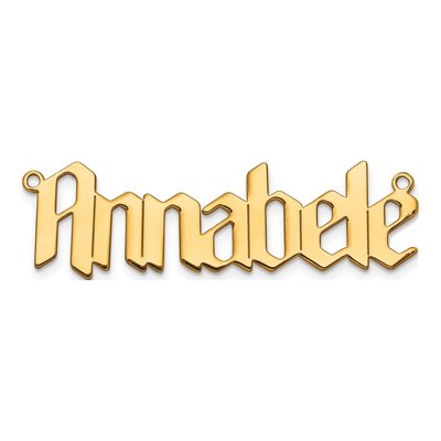 10K Yellow Gold Personalized Name Plate Pendant – view 3