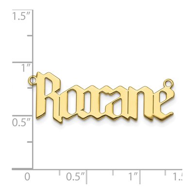 10K Yellow Gold Personalized Name Plate Pendant – view 5