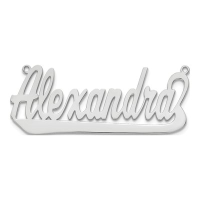 10K White Gold Personalized Name Plate Pendant – view 5