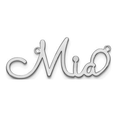 10K White Gold Personalized Name Plate Pendant – view 2