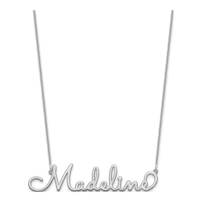 10K White Gold Personalized Name Plate Pendant – view 8