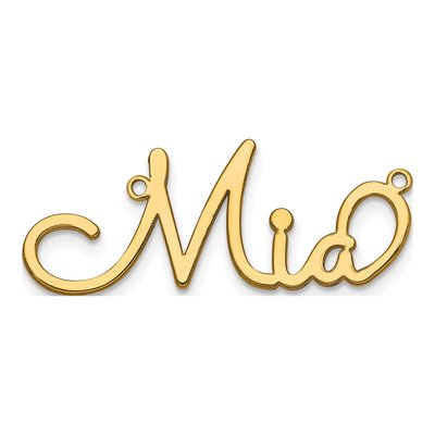 10K Yellow Gold Personalized Name Plate Pendant – view 2