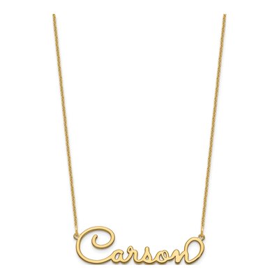 10K Yellow Gold Personalized Name Plate Pendant – view 6