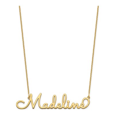 10K Yellow Gold Personalized Name Plate Pendant – view 8