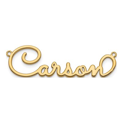 10K Yellow Gold Personalized Name Plate Pendant
