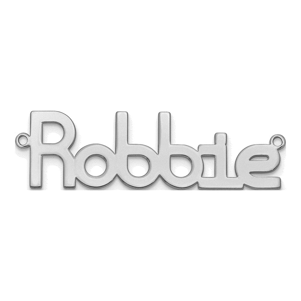 10K White Gold Rhodium-Plated Polished Name Plate