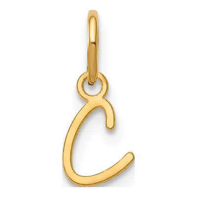 10K Yellow Gold Letter C Charm